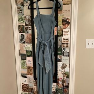 NEW Women’s Denim Jumpsuit with Adjustable Tie Waist